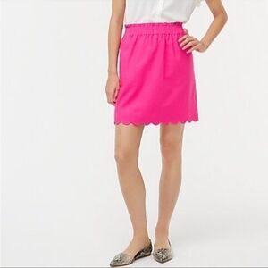 New Women’s j Crew Hot pink paperbag Scalloped skirt size 4